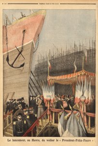 Lancement du voilier "Président Félix Faure", le 3 février, au Havre, parrainé par Lucie Faure, la fille du chef de l