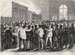 Le Plébiscite de 1870, comptage des votes à la mairie de Montmartre. - Unknown artist