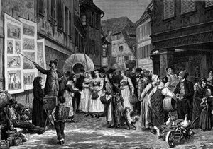 Le chanteur de lamte en Alsace. Gravure dans "Le Journal de la jeunesse" - Unknown artist
