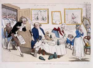 Le gourmand (repas de Louis XVI et Marie Antoinette lors de la fuite à Varennes) - dans « Musée de la caricature » - Unknown artist