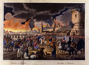Le grand incendie de Moscou en septembre 1812 - Unknown artist