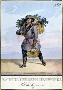 Marchand de légumes en Russie au 19ème siècle - Unknown artist