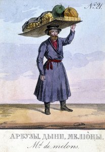 Marchand de légumes en Russie au 19ème siècle - Unknown artist