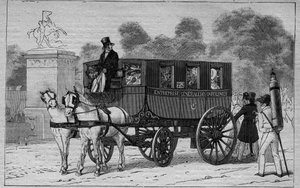 Les Omnibus de Paris au XIXe siècle : Caroline - gravure de 1892 - Unknown artist