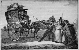 Les Omnibus de Paris au XIXe siècle : le Coucou - gravure de 1892