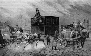 Les Omnibus de Paris au XIXe siècle : la Béarnaise - gravure de 1892
