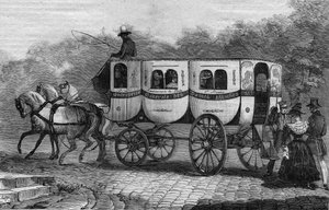 Les Omnibus de Paris au 19ème siècle : la dame blanche - Gravure de 1892 - Unknown artist