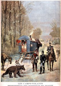 Les camps volants : Recensement des Bohémiens en France (Roulotte, bohémiennes et gendarmes) - dans "Le petit journal" du 05/05/1895