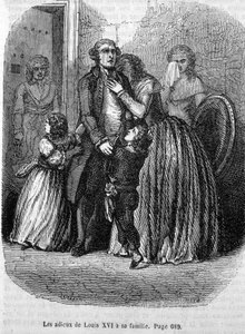 Les adieux de Louis XVI à sa famille (à Marie Antoinette et Louis XVII).