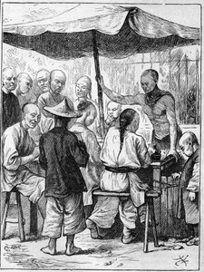 La vie en Chine au XIXe siècle : Restauration en plein air. - Unknown artist