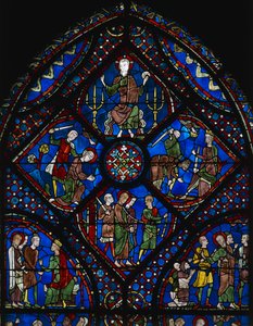 Vie de Saint Jacques le Majeur, partie supérieure de la fenêtre, vitrail (12e siècle), Cathédrale de Chartres (Liste du patrimoine mondial de l