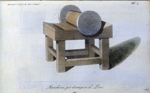 Machine à écorcer le lin. Planche tirée de « Giornale dell