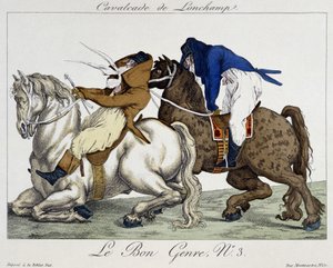 Cavalcade de Longchamps - caricature, début 19e siècle - Unknown artist