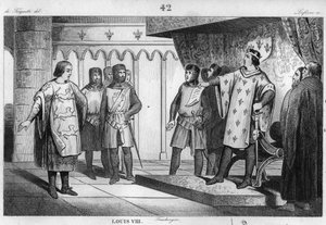 Louis VIII (1187-1226) le Lion reçoit un envoyé de son ennemi Henri III (1207-72) d