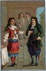 Louis XIV et Molière : Roi Louis XIV (1638-1715) et Jean-Baptiste Poquelin dit Molière (1622-1673) - Unknown artist