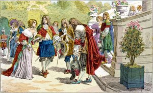 Louis XIV et sa cour à Versailles. - Unknown artist