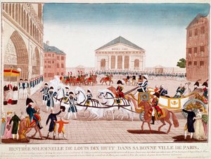 Louis XVIII arrivant à Notre-Dame, Paris, 3 mai 1814 (gravure) - Unknown artist