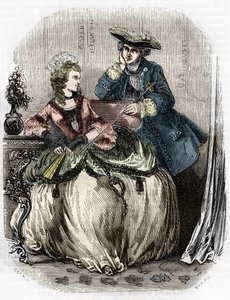 Louis XV et Madame de Pompadour, Jeanne Antoinette Poisson (1721-1764) (Marquise de Pompadour) - dans Histoire de France par L.-P. Anquetil - Unknown artist