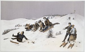 Luge - dans « Sketches of Canadian Sports and Pastimes » par Lieut. Henry Buckton Laurence