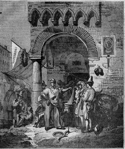 Marchand de pâtes macaroni à Naples au 19ème siècle. - Unknown artist