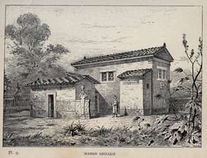 Maison grecque - gravure de 1889 dans « Histoire de l
