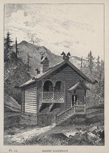 Maison scandinave - gravure de 1889 dans 