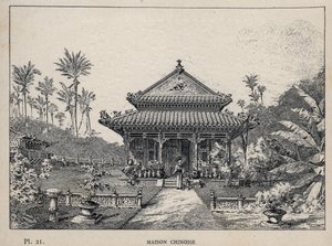 Maison chinoise - gravure de 1889 dans 