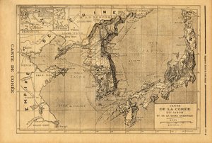 Carte de la Corée, du Japon et de la Chine orientale. Gravure dans Le petit journal 3/09/1894. Collection Selva - Unknown artist