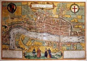 Carte de Londres au 16ème siècle. - Unknown artist