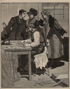 Marqueterie : marqueteur au travail. Gravure de 1885 dans "Les arts et métiers illustrés" par Adolphe Bitard. - Unknown artist