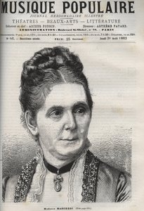 Mathilde Marchesi (1821-1913) mezzo-soprano allemande - gravure dans « La musique populaire » - journal hebdomadaire illustré - 1882 - Unknown artist