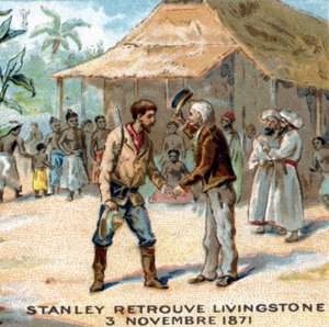 Rencontre entre Sir Henry Morton Stanley (1841-1904) et David Livingstone (1813-1873) en 1871 - Unknown artist