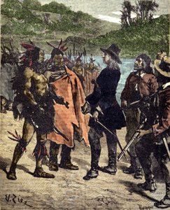 Rencontre de Robert Cavelier de La Salle (1643-1687) avec les Indiens d