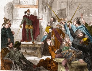 Réunion du Comité des Seize en 1588 (Conseil des représentants des Seize quartiers de Paris) Comité insurrectionnel formé à Paris pendant la Ligue - Unknown artist