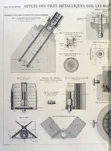 Piles métalliques de la tour Eiffel - design industriel - Unknown artist