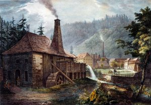 Métallurgie : Vue des forges de Framont - Unknown artist