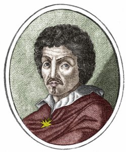 Michelangelo Merisi dit il Caravaggio ou Caravaggio (1569 - 1609), gravure 17e siècle.