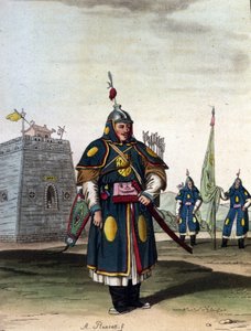 Militaire chinois manchou - dans "Le costume ancien et moderne" de J. Ferrario, éd. Milan