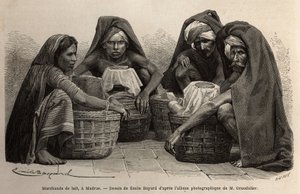 Marchands de lait dans les rues de Madras - Unknown artist
