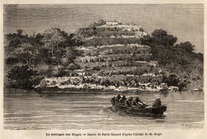 Montagne des Singes, le long du fleuve Sénégal, peu après les chutes de Gouina (Mali). Gravure pour illustrer le voyage du lieutenant Mage au Soudan occidental entre 1863 et 1866, publié dans « Le tour du monde, nouveau journal des voyages » sous la direct - Unknown artist