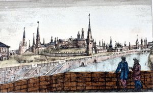 Moscou, la Moscova. Gravure