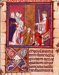 Mère et enfant devant un roi, représentant de la justice - Unknown artist