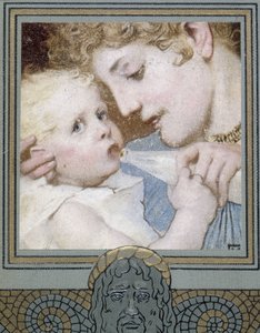 Mère donnant le biberon à son enfant - XIXe siècle - Unknown artist