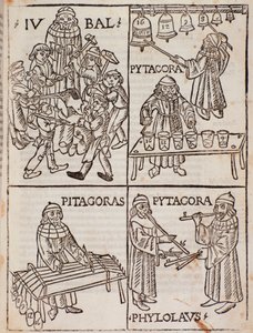 Théories musicales de Pythagore. Page tirée de Theorica Musicae par Franchino Gaffurio - Unknown artist