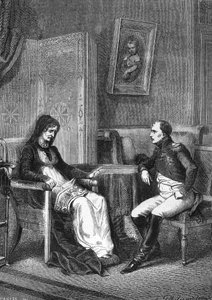 Napoléon Ier consultant sa mère, Laetitia Bonaparte (Letizia Maria Ramolino) (1750-1836) avant de quitter l