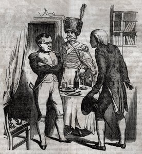 Napoléon Ier en présence de Jean Nicolas Corvisart (1755-1821) médecin, gravure anglaise dans « La Santé Universelle - Guide Médical des Familles » 1852 - Unknown artist