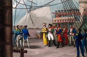 Napoléon se confie à la foi britannique - Napoléon Bonaparte à bord du Bellerophon, le navire britannique qui l
