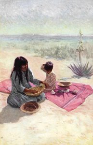 Femme amérindienne de la tribu Pima, Arizona