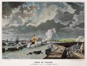 Bataille navale : Siège de Toulon 19/12/1793 - dans Les batailles navales de Napoléon - Unknown artist