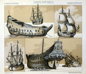 Marine et marchand au 17ème siècle - dans « Le costume historique » par Raquet 1888 - Unknown artist